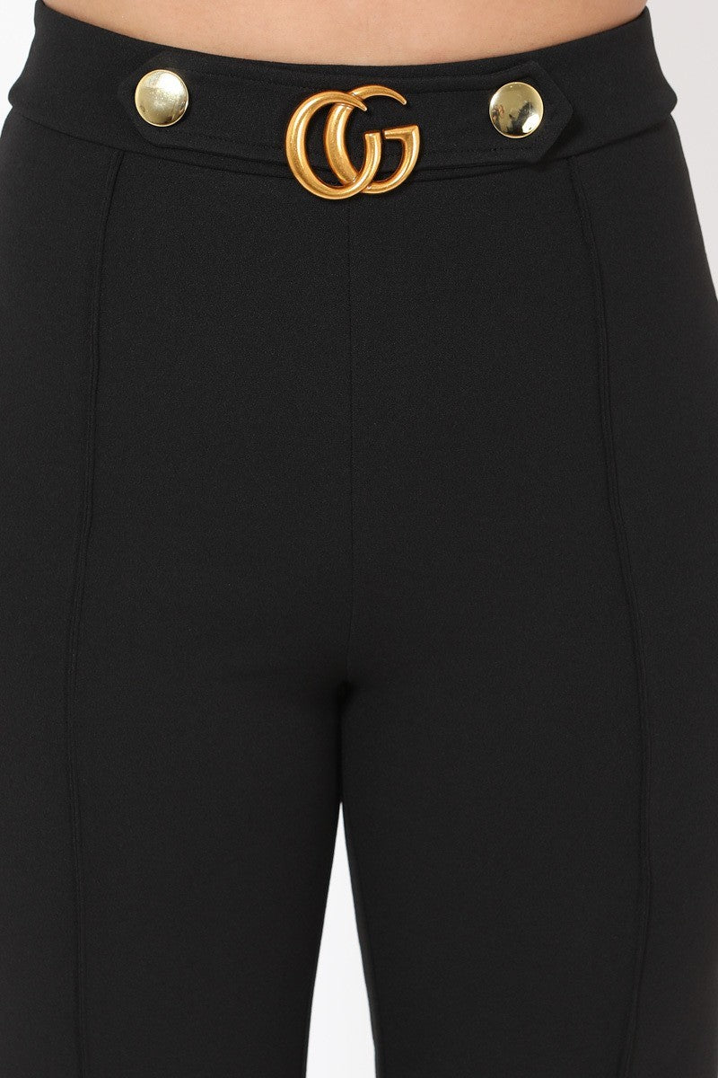 CG Buckle And Button Detail Pants - Fashion Quality Boutik