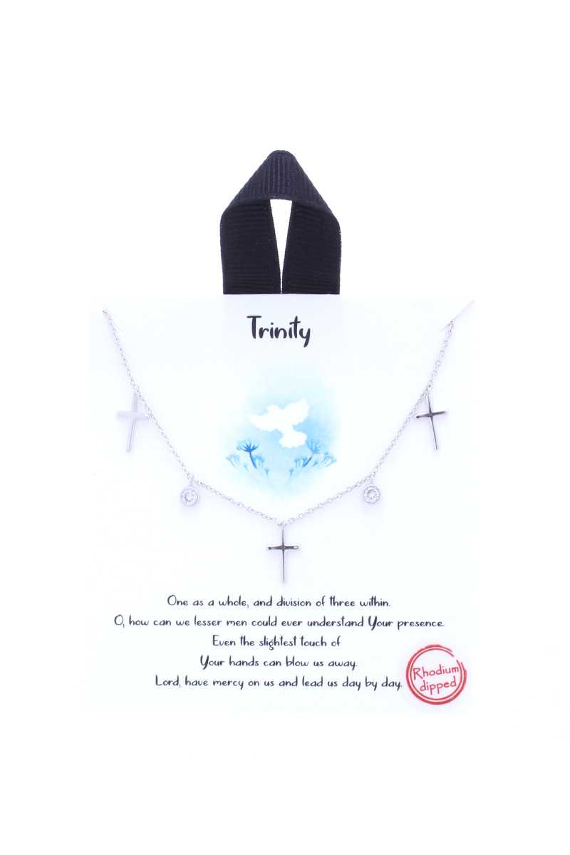 Trinity Cross Charm Message Necklace - Fashion Quality Boutik