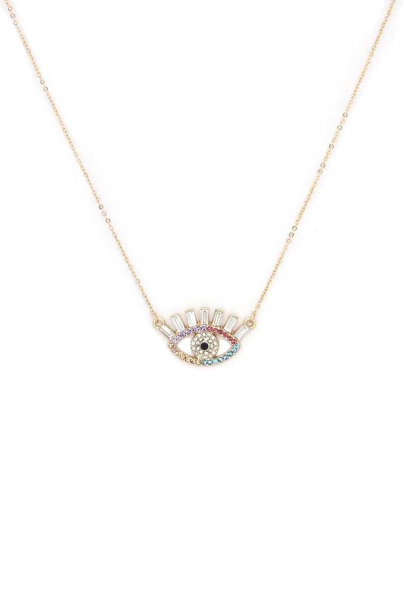 Rhinestone Eye Charm Necklace - Fashion Quality Boutik