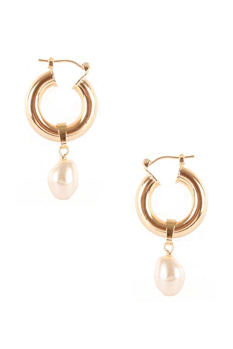 Pearl Dangle Huggie Earring - Fashion Quality Boutik