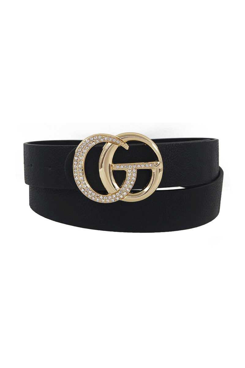 Rhinestone Letter Buckle Accented Belt - Fashion Quality Boutik