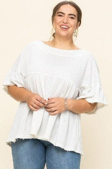 Solid French Pullover Terry Woven Top - Fashion Quality Boutik