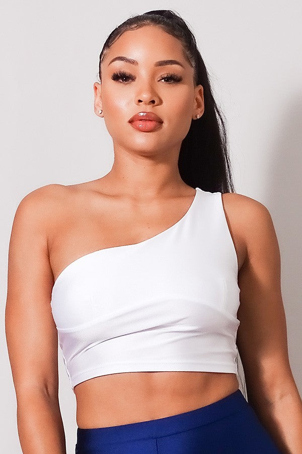 Sleeveless One Shoulder Bustier Crop Top - Fashion Quality Boutik