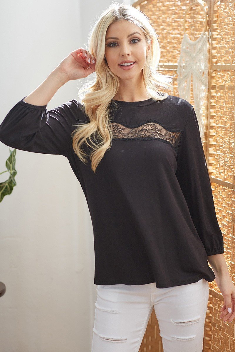 Laced See Through Longsleeve Top - Fashion Quality Boutik