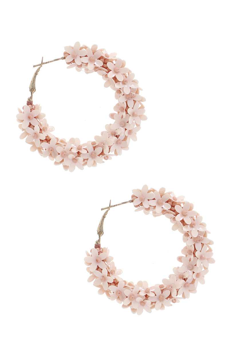 Flower Sequin Hoop Earring - Fashion Quality Boutik