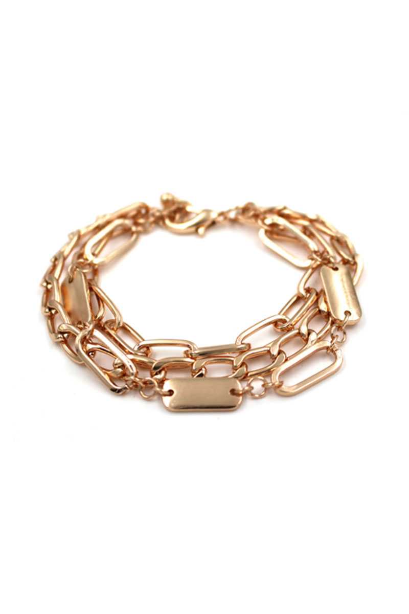 Oval Link Layered Metal Bracelet - Fashion Quality Boutik