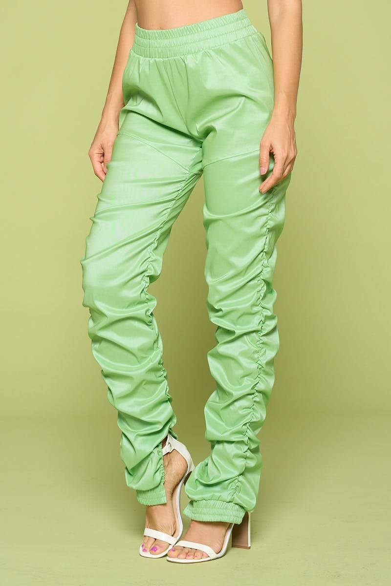 Leather Pu Ruched Pants - Fashion Quality Boutik