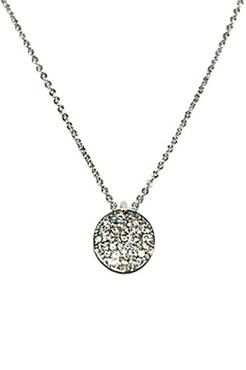 Metal Chain Rhinestone Round Pendant Necklace - Fashion Quality Boutik