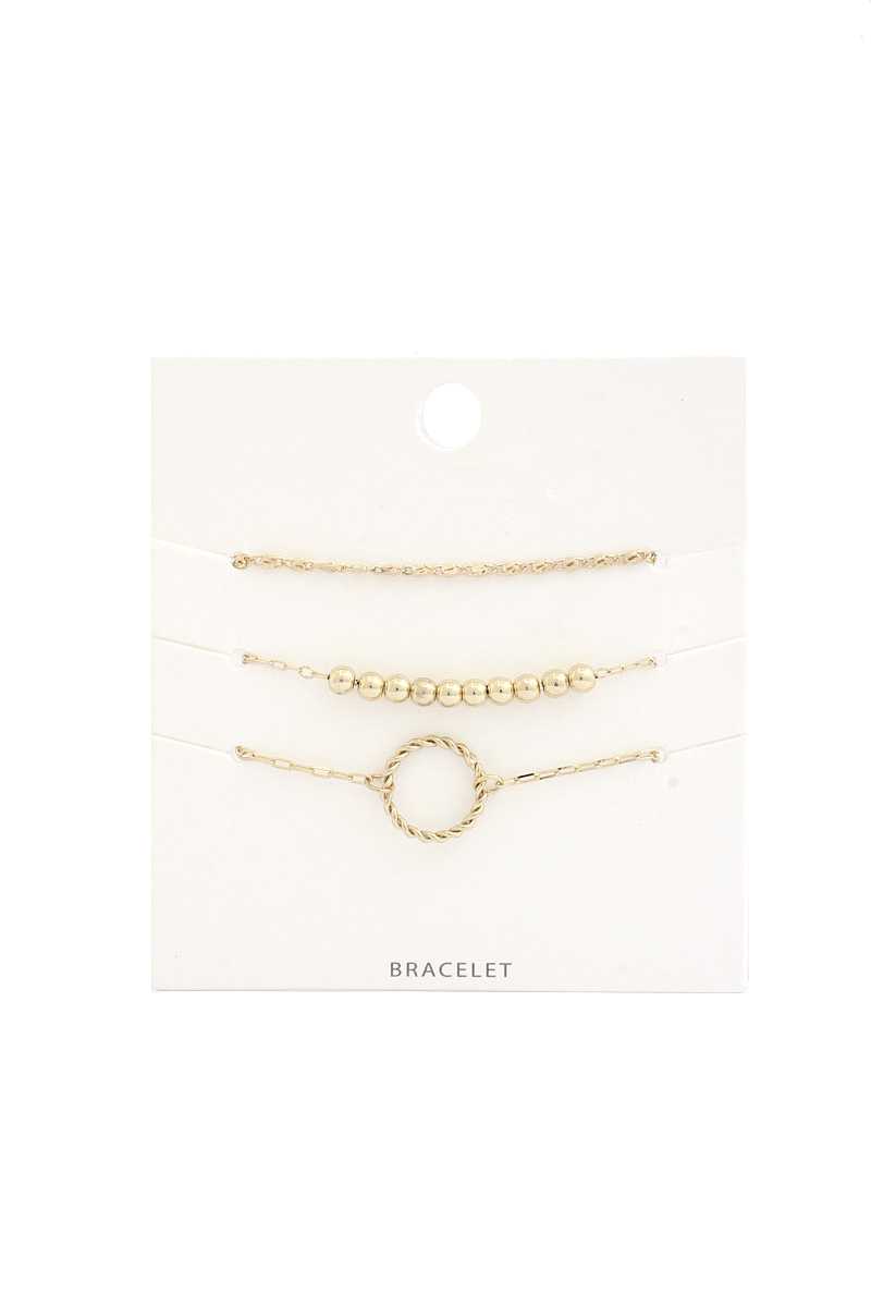 Twisted Circle Metal Bead Bracelet Set - Fashion Quality Boutik