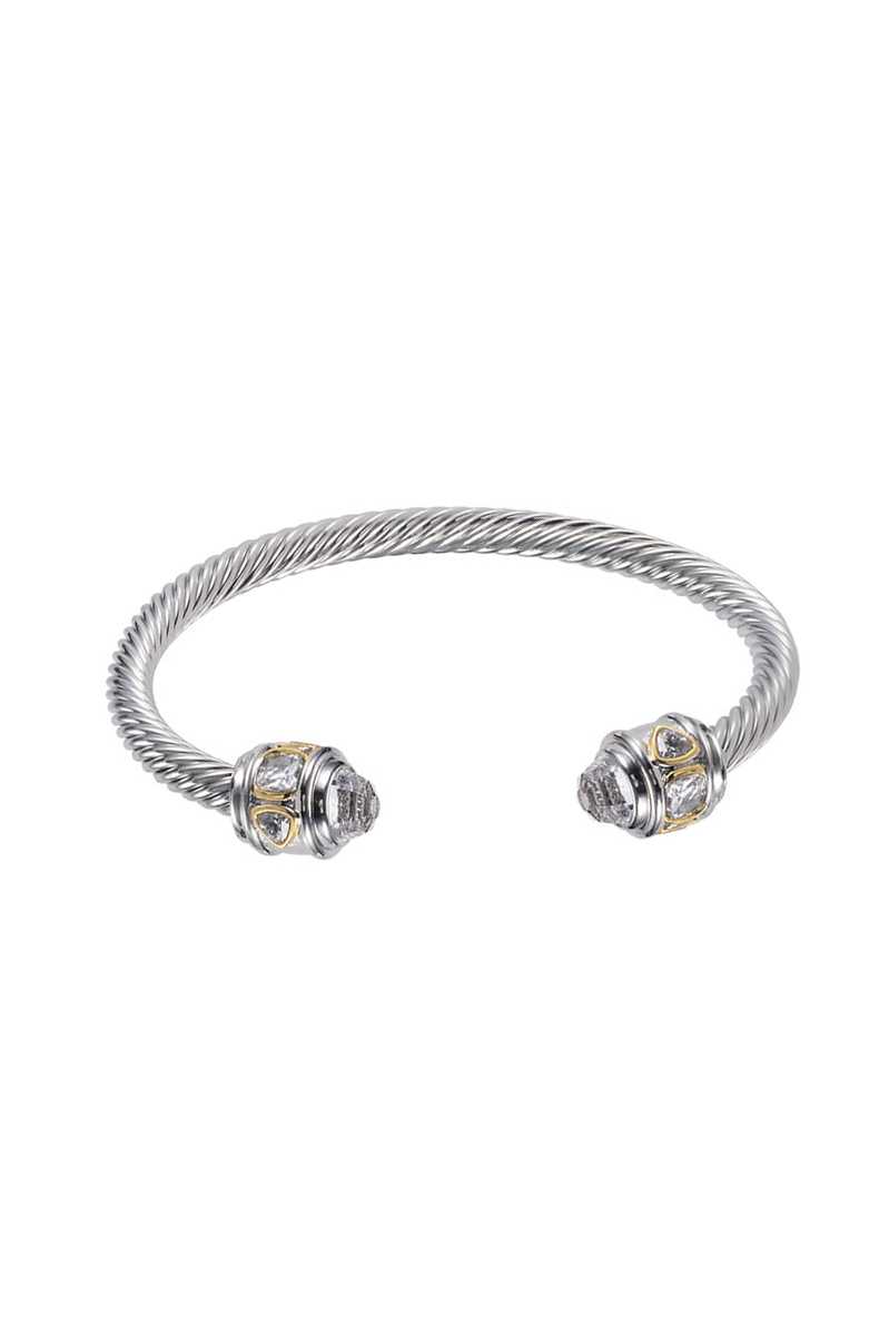 Metal Color Stone Open Cuff Bracelet - Fashion Quality Boutik