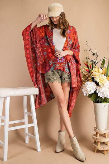 Scarf Printed Rayon Crepon Kimono - Fashion Quality Boutik