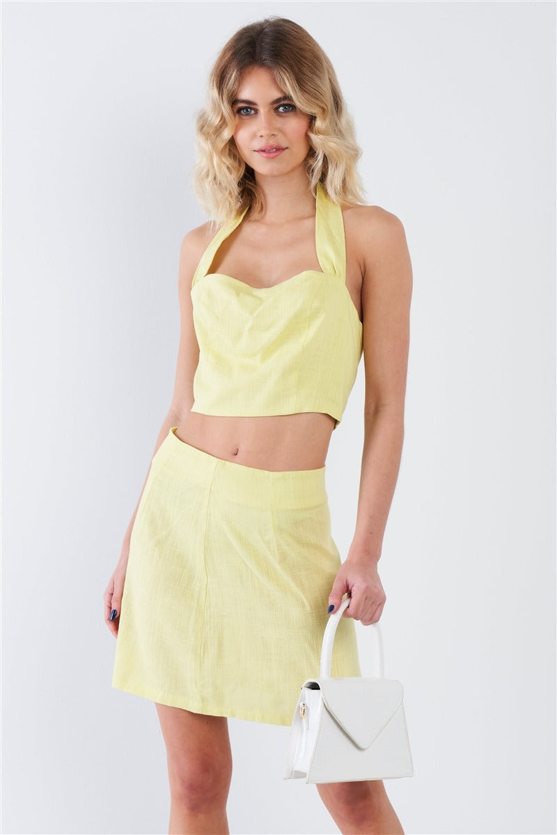 Smocked Crop Halter & Chic Mini Skirt Set - Fashion Quality Boutik