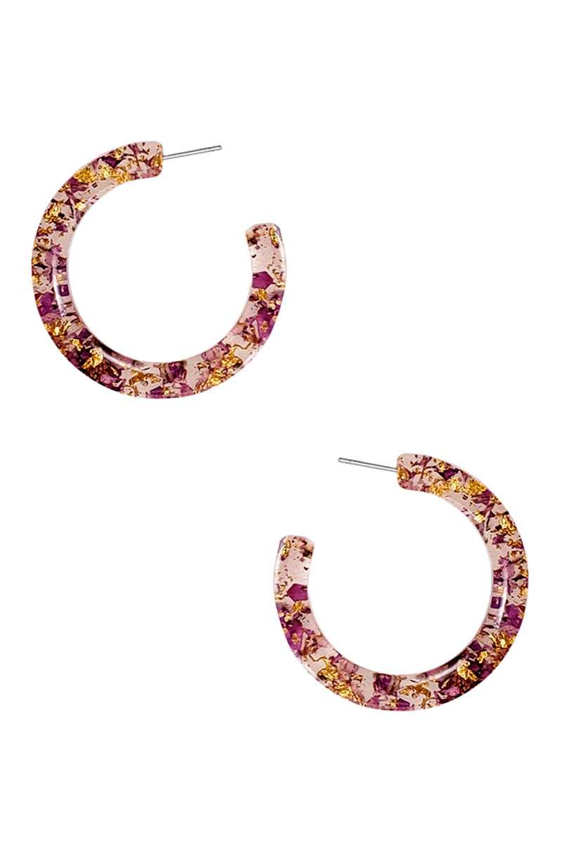 Clear Flower Hoop Earring - Fashion Quality Boutik