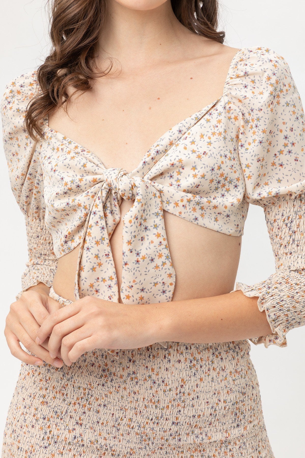 Front Tie Woven Printed Top - Fashion Quality Boutik