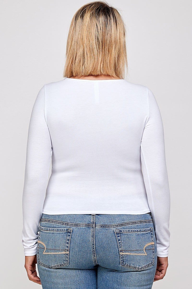 Solid Round Neck Top, With Long Sleeves, And Cut-out Detail - Fashion Quality Boutik