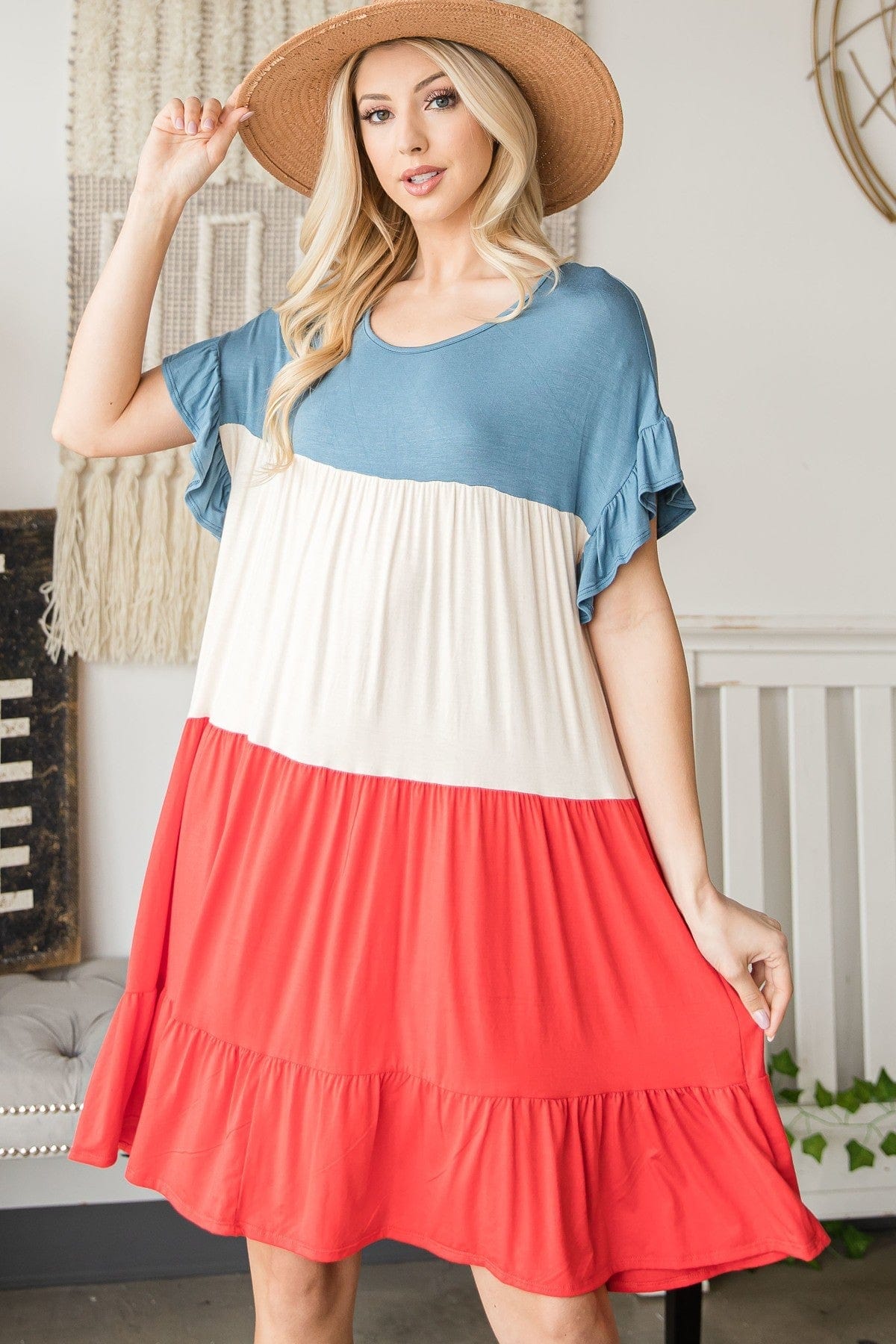 Tiered Colorblock Mini Dress - Fashion Quality Boutik