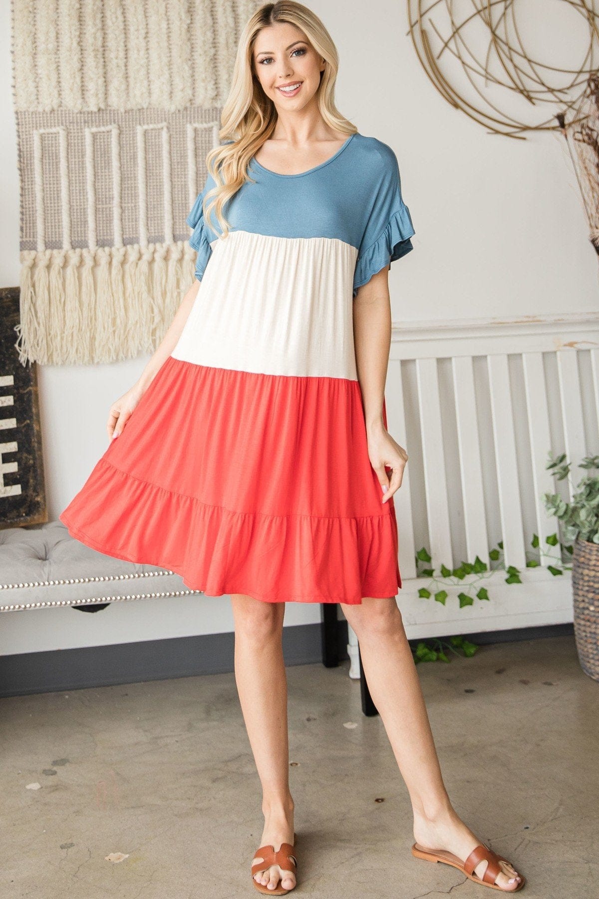 Tiered Colorblock Mini Dress - Fashion Quality Boutik