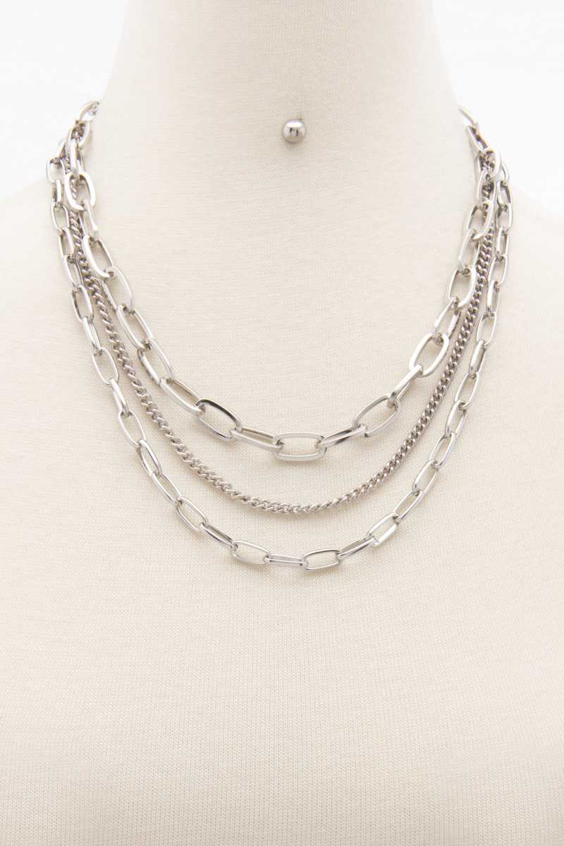 Oval Link Layered Necklace - Fashion Quality Boutik