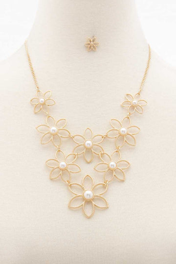Flower Pearl Bead Necklace - Fashion Quality Boutik