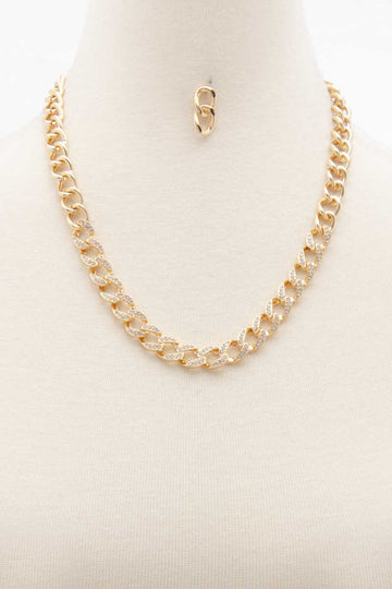 Rhinestone Curb Link Necklace - Fashion Quality Boutik