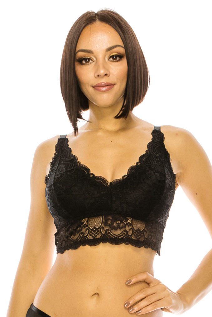 Floral Lace Overlay Bralette - Fashion Quality Boutik