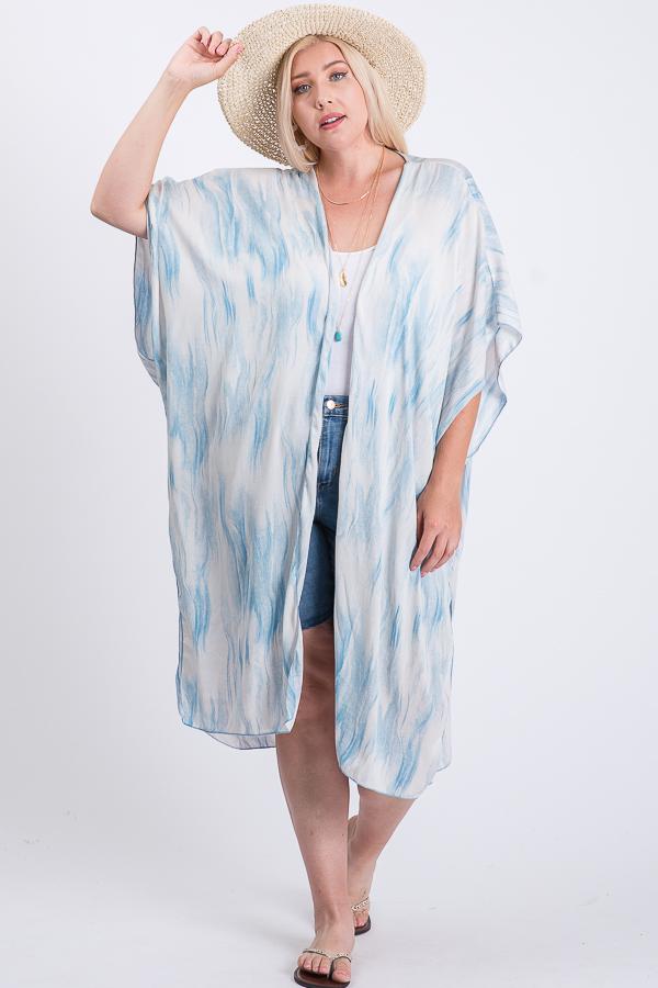 Zebra Print Short Sleeve Maxi Kimono - Fashion Quality Boutik