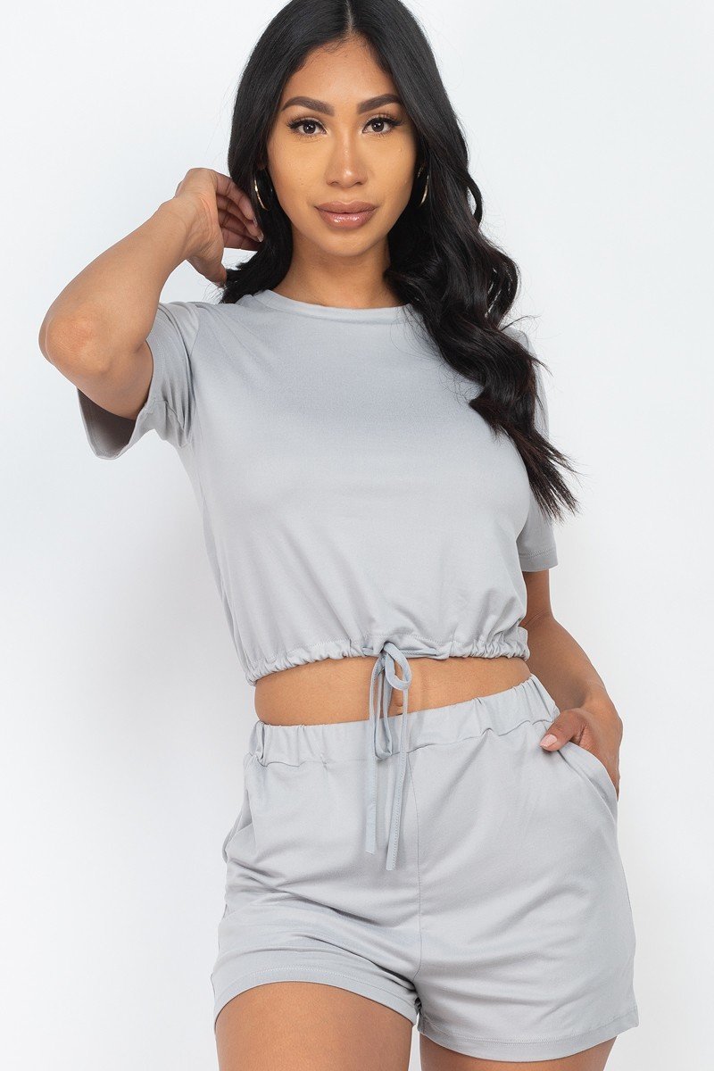 Adjustable Front Tied Crop Top & Shorts Casual Summer Sets - Fashion Quality Boutik