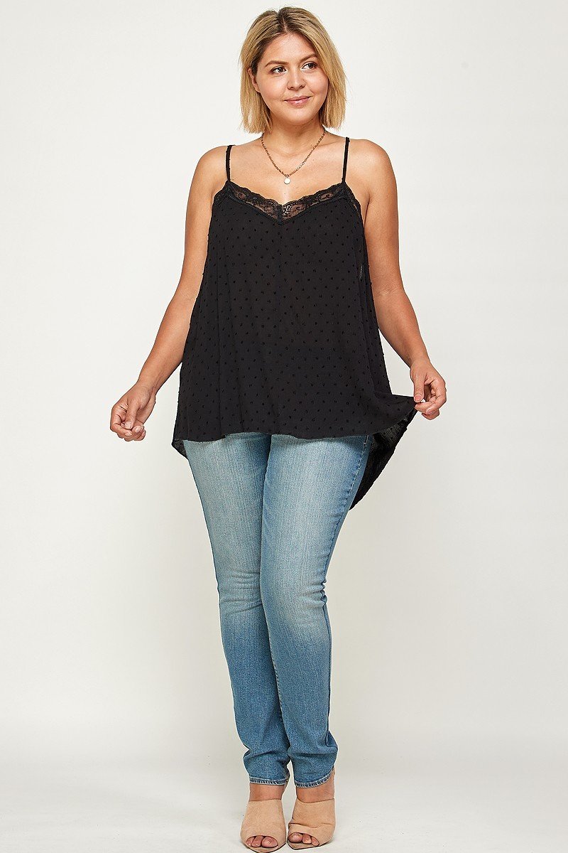Plus Size, Clip Dot Solid Cami Tunic - Fashion Quality Boutik