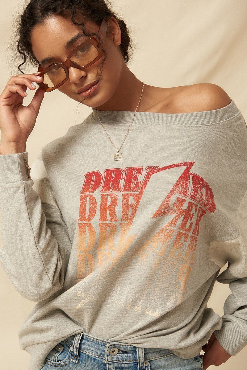 A French Terry Knit Graphic Sweatshirt - Fashion Quality Boutik