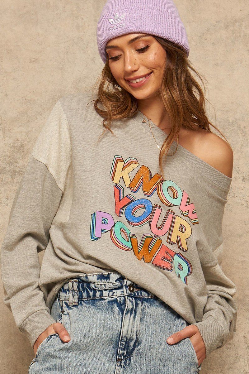 A French Terry Knit Graphic Sweatshirt - Fashion Quality Boutik