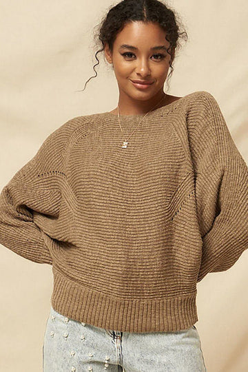 A Ribbed Knit Sweater - Fashion Quality Boutik