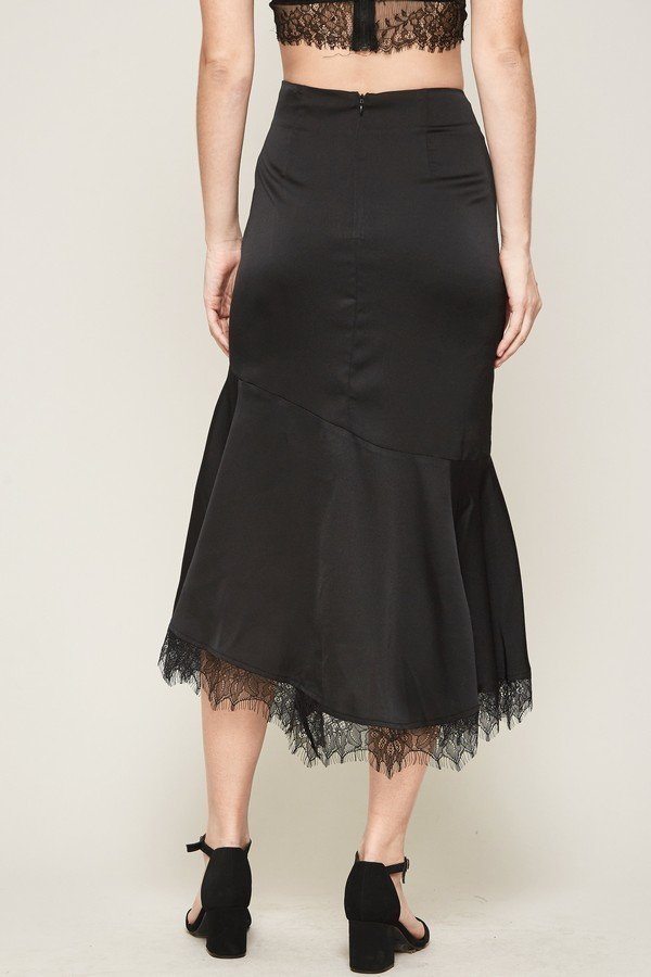 A Solid Woven Midi Skirt - Fashion Quality Boutik