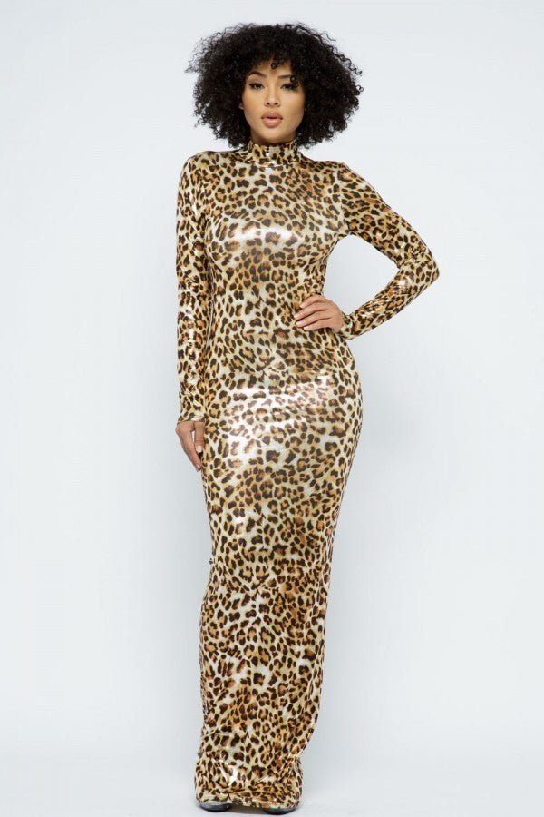 Animal Print Body Con Maxi Dress - Fashion Quality Boutik