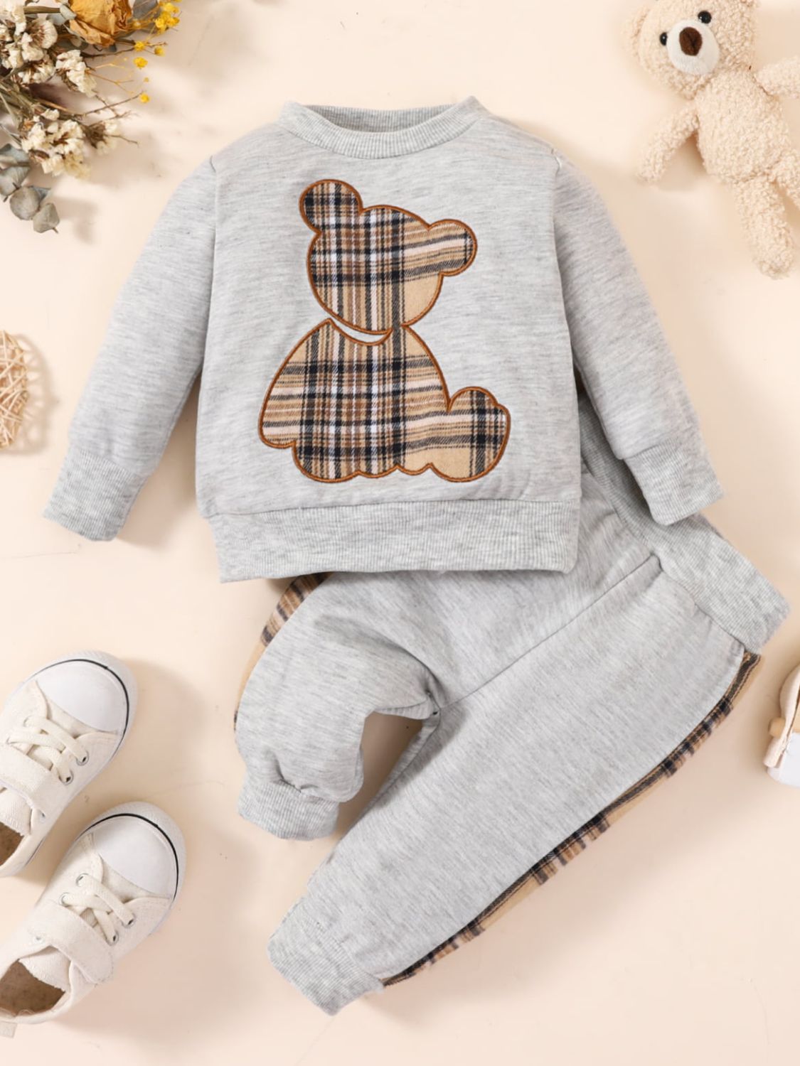 Baby Bear Graphic Sweatshirt and Joggers Set - Fashion Quality Boutik