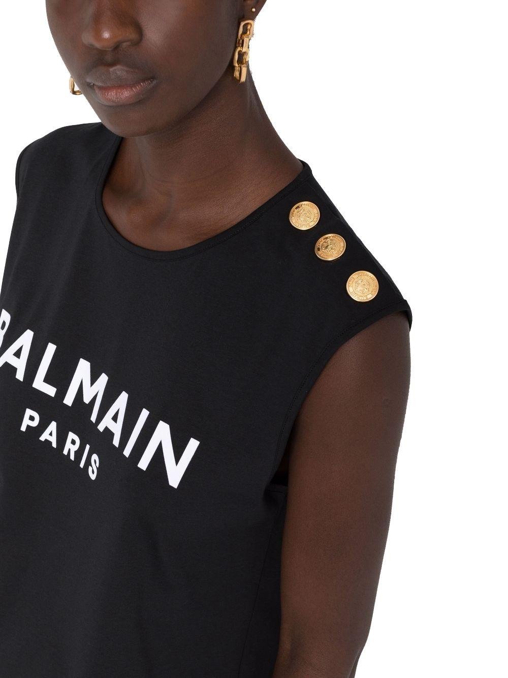 BALMAIN BLACK TANK TOP - Fashion Quality Boutik
