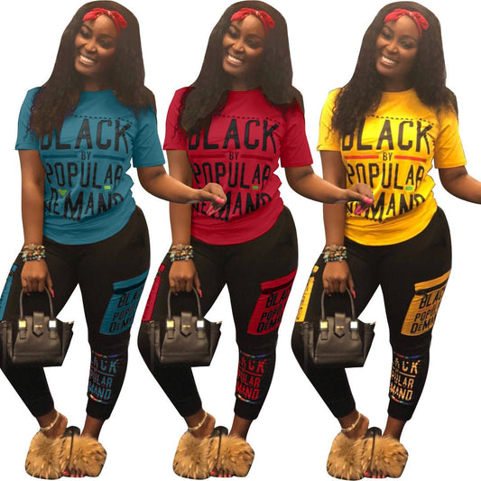Black by Popular Demand print two-piece set - Fashion Quality Boutik
