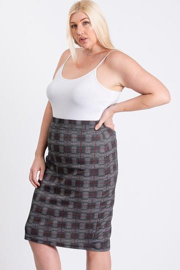 Black/grey Glen Plaid Skirt - Fashion Quality Boutik