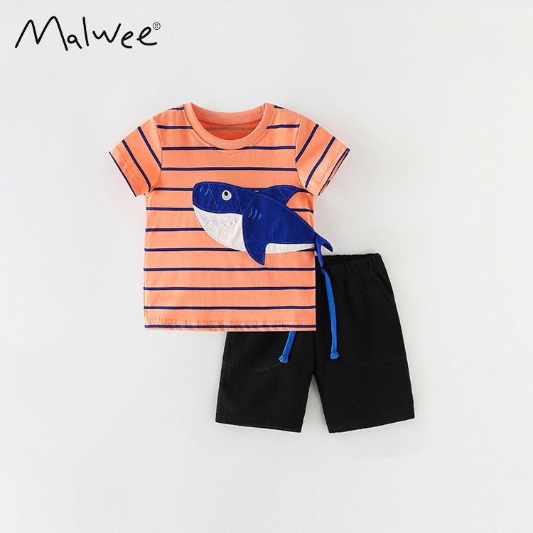 Boys' suit animal cotton shorts short sleeved two-piece Pullover - Fashion Quality Boutik