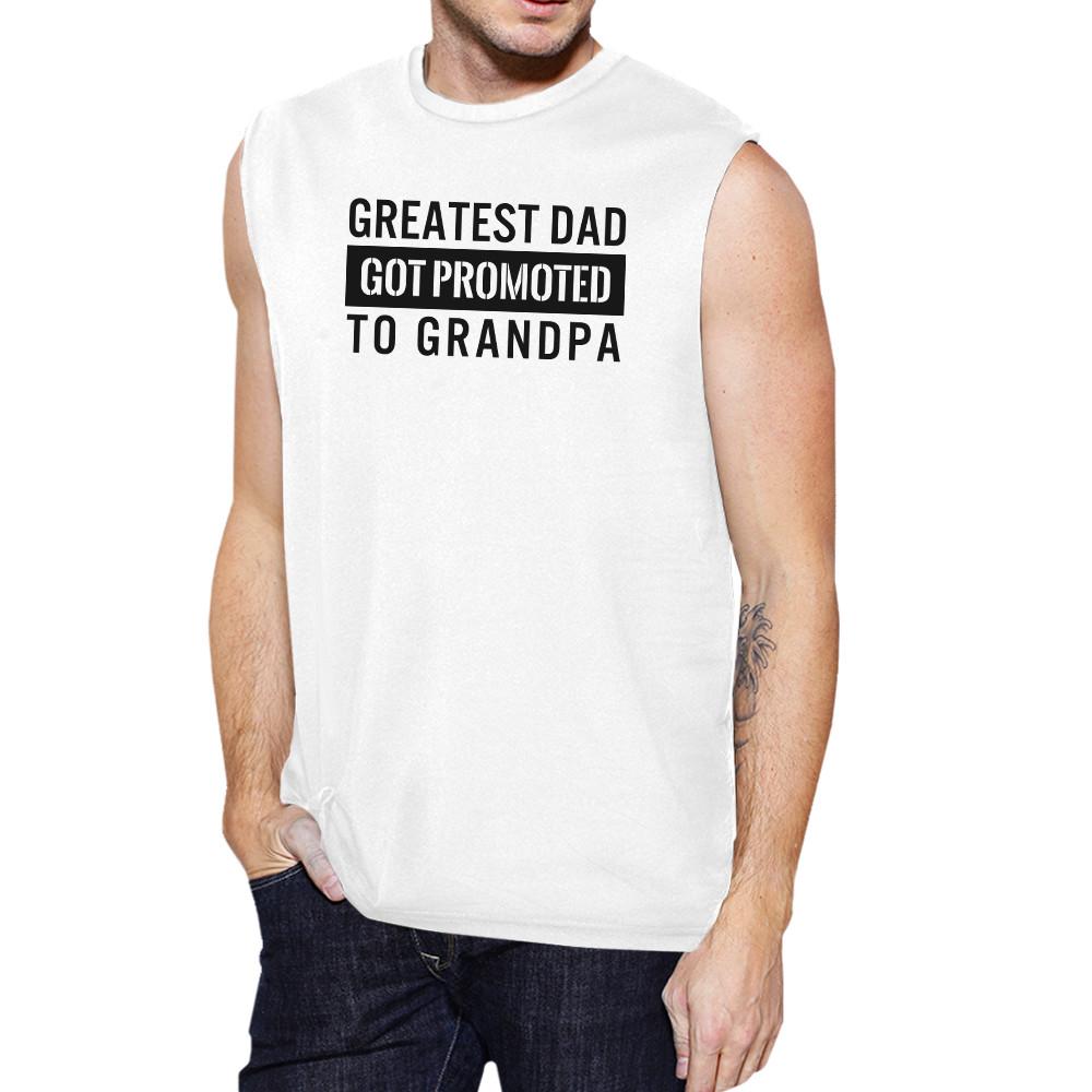 Promoted To Grandpa Men's White Sleeveless Muscle - Fashion Quality Boutik