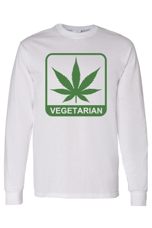 Men's/Unisex Funny "Vegetarian" Long Sleeve T-shirt - Fashion Quality Boutik